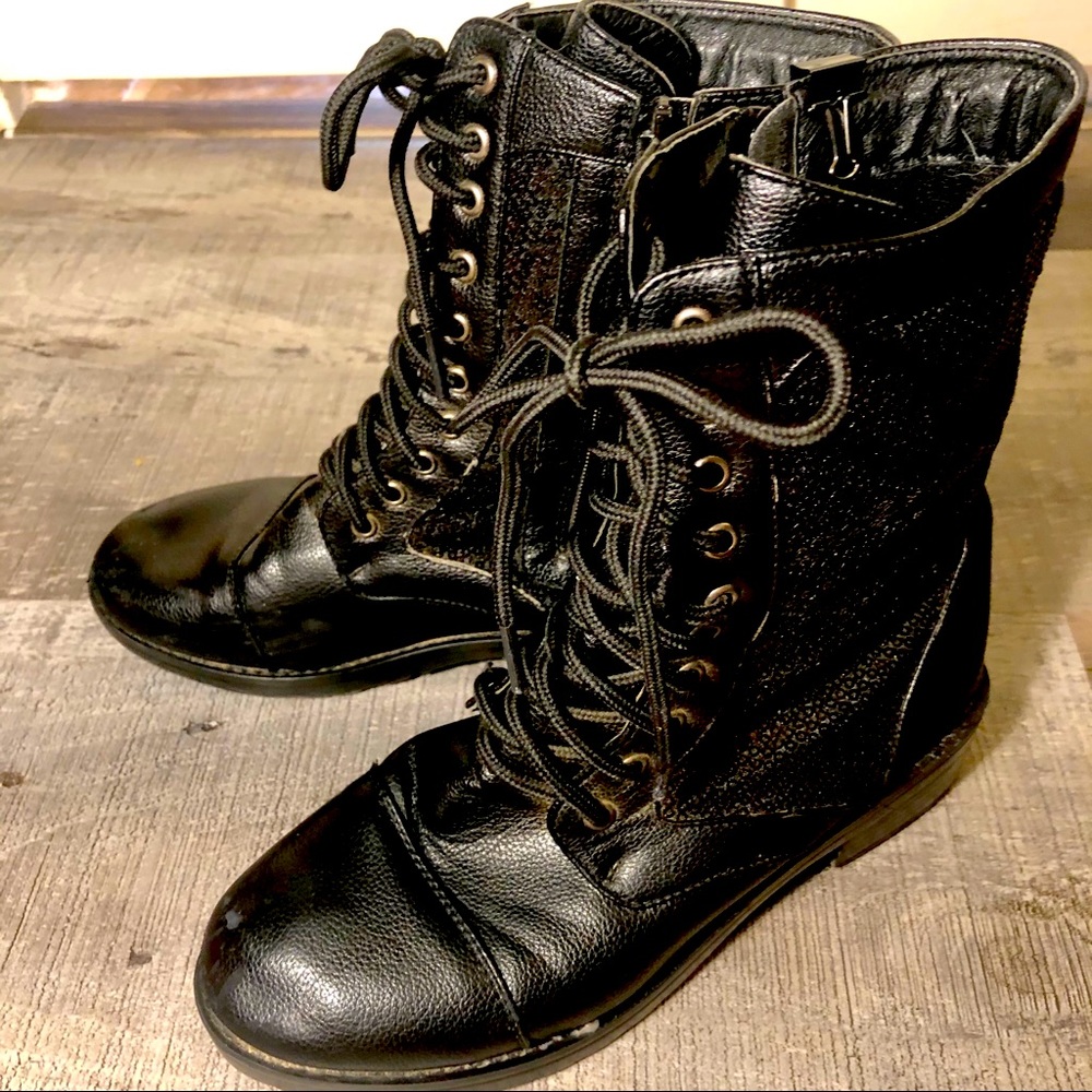 Double platinum sequined boots